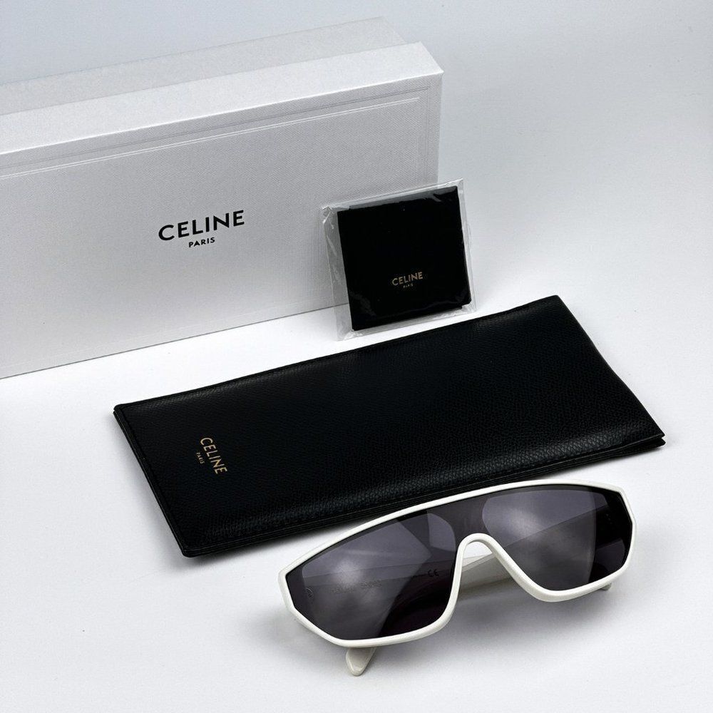 NEW Celine CL40195I 25A Ivory Smoke Shield Mask Unisex Sunglasses CL 40195I - Picture 12 of 13